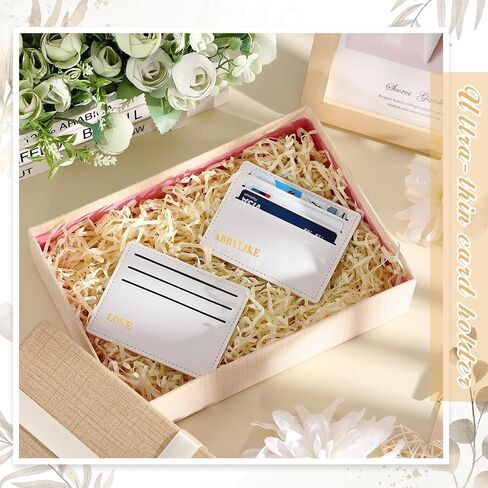 Abbylike 36 pcs الحد الأدنى من بطاقة الائتمان الائتمانية بالجملة الجلدية ليزر النقش الأمامي جيب نحيف محفظة RFID حظر للنساء الرجال يسافرون هدايا DIY in Saudi Arabia