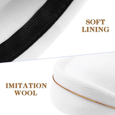 NUOBESTY Stewardess Hat, 18.5×8cm Flight Attendant Dress up Cosplay Cap Airline Stewardess Cap White Women Flight Attendant Hat for Parties, Masquerade, Halloween in Saudi Arabia