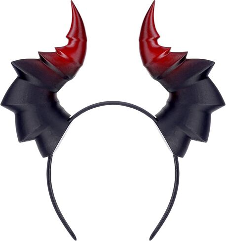 Mostory Devil Horns عصابة رأس للبالغين - قرون الشيطان ثلاثية الأبعاد لعصا رأسه لعيد الهالوين ، فستان حفلات Cosplay Renaissance in Saudi Arabia