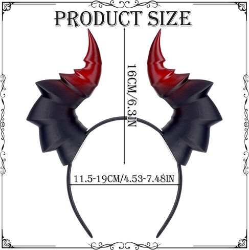 Mostory Devil Horns عصابة رأس للبالغين - قرون الشيطان ثلاثية الأبعاد لعصا رأسه لعيد الهالوين ، فستان حفلات Cosplay Renaissance in Saudi Arabia