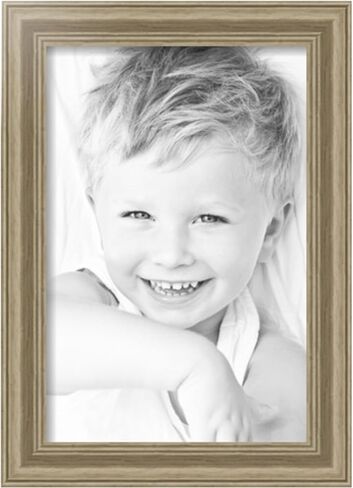 ArtToFrames 12x18 inch Silver Grey Ridged Wood Picture Frame, WOM0066-83186-939-12x18, 12 x 18 in Saudi Arabia