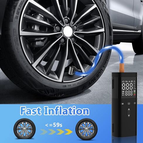 ضاغط الهواء المحمول في إطارات الإطارات ، مضخة هواء 150psi لإطارات السيارات مع بطارية 25000 مللي أمبير في الساعة ، ومضخة الهواء المحمولة 5x أسرع مع مقياس الضغط الرقمي للسيارات وسيارات الدفع الرباعي وإطارات الدراجات والدراجات النارية والكرة وما إلى ذلك. in Saudi Arabia