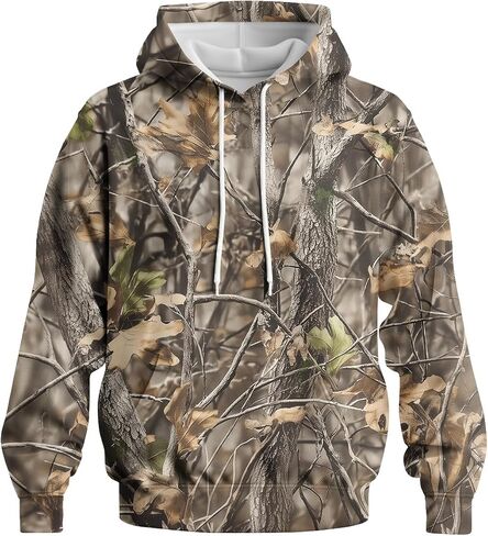 Men's Camo Hoodies Sweatshirt Hunting Shirts Camouflage Long Sleeve Fishing Clothes in Saudi Arabia