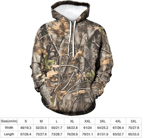 Men's Camo Hoodies Sweatshirt Hunting Shirts Camouflage Long Sleeve Fishing Clothes in Saudi Arabia