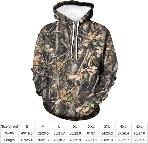 Men's Camo Hoodies Sweatshirt Hunting Shirts Camouflage Long Sleeve Fishing Clothes in Saudi Arabia