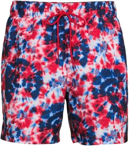 Men Above The Knee Swim Shorts Red White Blue in Saudi Arabia