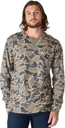 Carhartt Men's Relaxed Fit Heavyweight Long-Sleeve Pocket Camo Logo Graphic T-Shirt in Saudi Arabia
