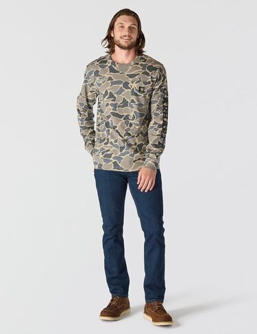 Carhartt Men's Relaxed Fit Heavyweight Long-Sleeve Pocket Camo Logo Graphic T-Shirt in Saudi Arabia