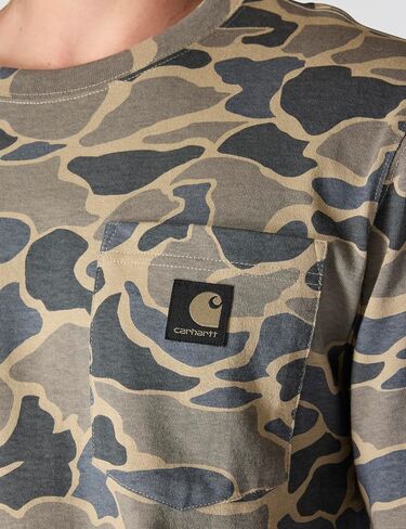 Carhartt Men's Relaxed Fit Heavyweight Long-Sleeve Pocket Camo Logo Graphic T-Shirt in Saudi Arabia