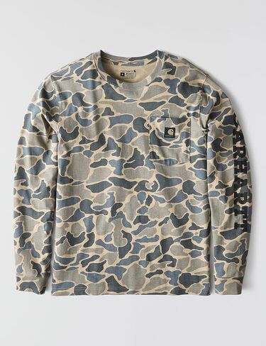 Carhartt Men's Relaxed Fit Heavyweight Long-Sleeve Pocket Camo Logo Graphic T-Shirt in Saudi Arabia