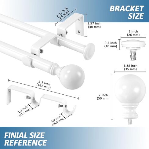 مجموعة قضيب الستائر المزدوجة القابلة للتعديل في Urban in Kuwait
