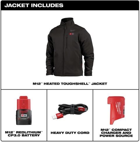 Milwaukee Electric - M12 Heated TOUGHSHELL Jacket - Black L Jacket ONLY in Saudi Arabia