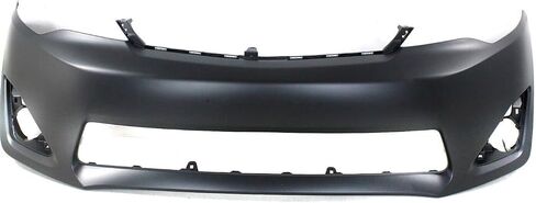 Front Bumper Cover Primed + Lower Grille + Fog Light Cover Set Textured Right Passenger & Left Driver Side Direct Replacement Compatible With 2012-2014 Toyota Camry TO1036128 in Saudi Arabia