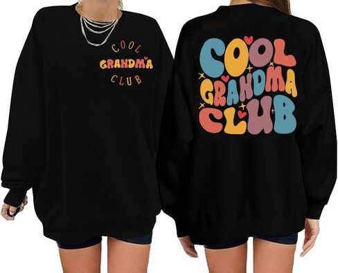 Grandma Sweatshirts for Women Cool Grandma Club Shirt Funny Grandmother Gifts Crewneck Long Sleeve Pullover Tops in Saudi Arabia