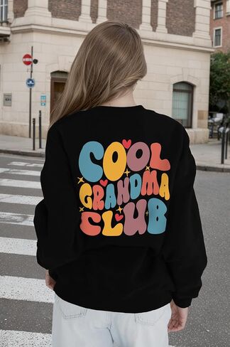 Grandma Sweatshirts for Women Cool Grandma Club Shirt Funny Grandmother Gifts Crewneck Long Sleeve Pullover Tops in Saudi Arabia