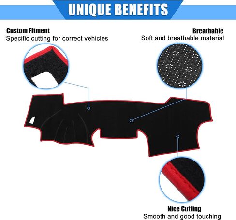 Car Dashboard Cover Compatible for Toyota RAV4 2001-2012, Protective Polyester Black Center Console Interior Trim Dash Cover Mat Pad in Kuwait