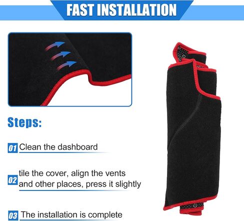Car Dashboard Cover Compatible for Toyota RAV4 2001-2012, Protective Polyester Black Center Console Interior Trim Dash Cover Mat Pad in Kuwait
