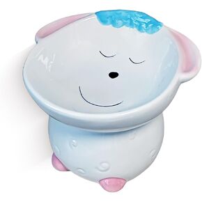 Cute Ceramic Raised Cat Bowls Elevated Design, 15° Tilted FeederProtect Cat's Spine Anti Vomiting Blow for Flat Faced Cats, Kitten Small Dogs,Raise Tilted Cat Food Bowld Pet Dishes(Blue) in Saudi Arabia