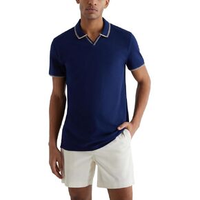 Express Express Men's Luxe Pique Pique - طوق جوني ، أسلوب غير رسمي مرتفع in Kuwait