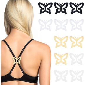 مقاطع حزام 12 PCS ، 4 ألوان مقاطع صدرية على شكل فراشة أنيقة لجعل مقطع حمالات Racerback لإخفاء الأشرطة ، محول حمالات الصدر إلى racerback للنساء مضادات الأبواق in Kuwait