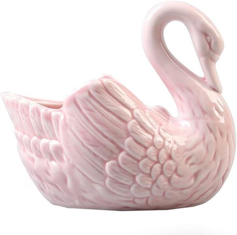 Swan Ceramic Flower Pot Multifunctional حامل الشمعة الحلي الزخارف زخرفة تخزين ديكور المنزل (اللون: ، الحجم: L) (أبيض صغير) in Saudi Arabia