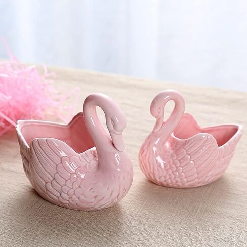 Swan Ceramic Flower Pot Multifunctional حامل الشمعة الحلي الزخارف زخرفة تخزين ديكور المنزل (اللون: ، الحجم: L) (أبيض صغير) in Saudi Arabia
