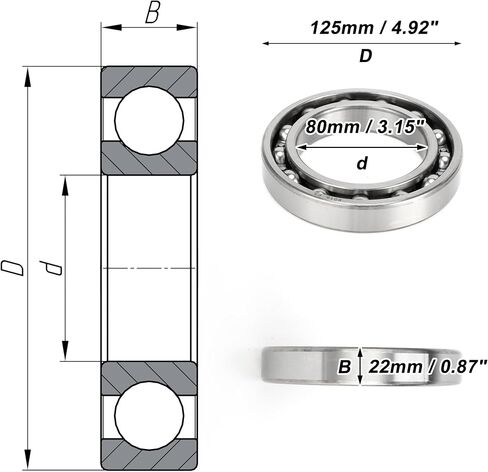 ACROPIX 6005 & Deep Groove Ball Bearings P5 25x47x12mm Lubricated Bearings Open Type Silver Tone Scooter Skateboard Wheel in Saudi Arabia