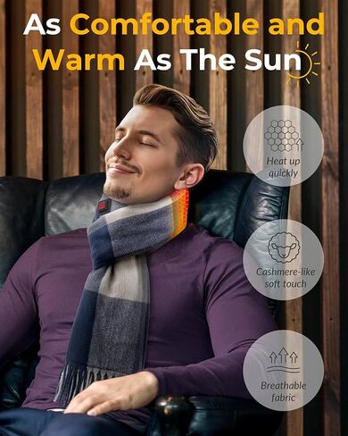 Heated Scarf for Women Men Warm Gift Idea with 5000mAh Battery Pack in Kuwait