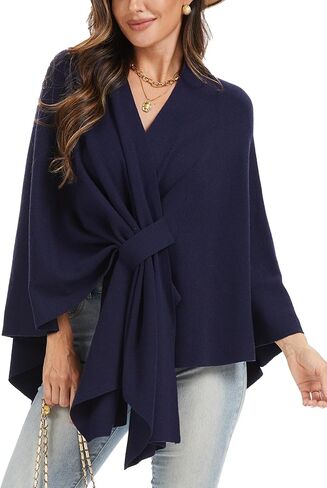Spicy Sandia Shawl Wraps for Women Knit Poncho Travel Scarf Elegant Ruana Cape Sweater for Fall Winter in Saudi Arabia