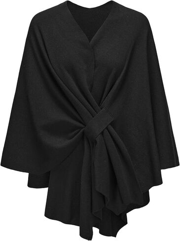 Spicy Sandia Shawl Wraps for Women Knit Poncho Travel Scarf Elegant Ruana Cape Sweater for Fall Winter in Saudi Arabia