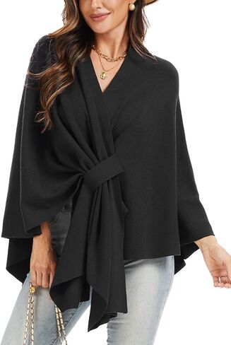 Spicy Sandia Shawl Wraps for Women Knit Poncho Travel Scarf Elegant Ruana Cape Sweater for Fall Winter in Saudi Arabia