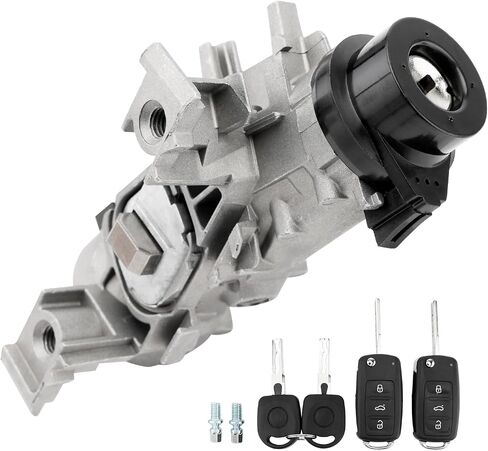 Ignition Switch Lock Cylinder Assembly with Remote Intelligent Key Shell, Compatible with Volkswagen VW 06-18 Jetta, 04-07 10-11 Golf, 07-11 EOS, 06-09 Rabbit, Replaces# 1K0905851B/1K0905851 in Saudi Arabia