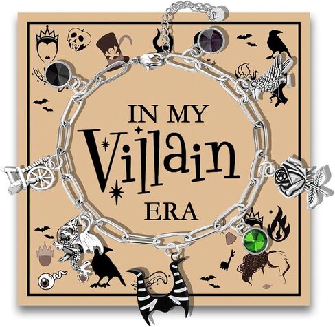 MAOFAED Villain Charms Silver Chain Bracelet, Halloween Party Favor, Evil Theme Bracelet in Saudi Arabia