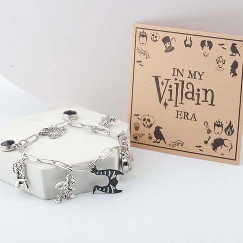 MAOFAED Villain Charms Silver Chain Bracelet, Halloween Party Favor, Evil Theme Bracelet in Saudi Arabia