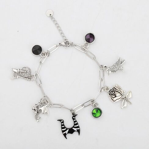 MAOFAED Villain Charms Silver Chain Bracelet, Halloween Party Favor, Evil Theme Bracelet in Saudi Arabia