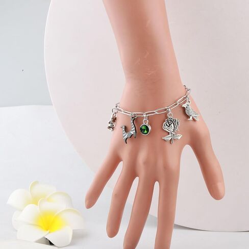 MAOFAED Villain Charms Silver Chain Bracelet, Halloween Party Favor, Evil Theme Bracelet in Saudi Arabia