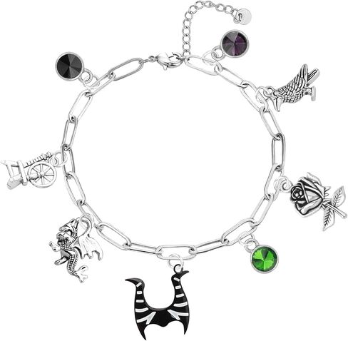 MAOFAED Villain Charms Silver Chain Bracelet, Halloween Party Favor, Evil Theme Bracelet in Saudi Arabia