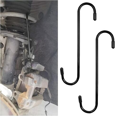 Car Brake Caliper Hanger, 2PCS Rust Proof Steel Vehicle Braking Hooks with Rubber Tips, Hanging Tool for Axle Bearing Suspension Work, Universal Automotive Accessories (Red) in Saudi Arabia