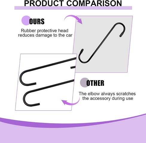 Car Brake Caliper Hanger, 2PCS Rust Proof Steel Vehicle Braking Hooks with Rubber Tips, Hanging Tool for Axle Bearing Suspension Work, Universal Automotive Accessories (Red) in Saudi Arabia