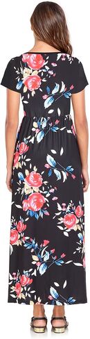 Womens 2025 Maxi Dresses Empire Waist Casual Short Sleeve Dress in Saudi Arabia