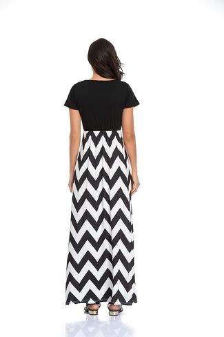 Women's Casual Summer Maxi Dress Fashion Short Sleeve in Saudi Arabia