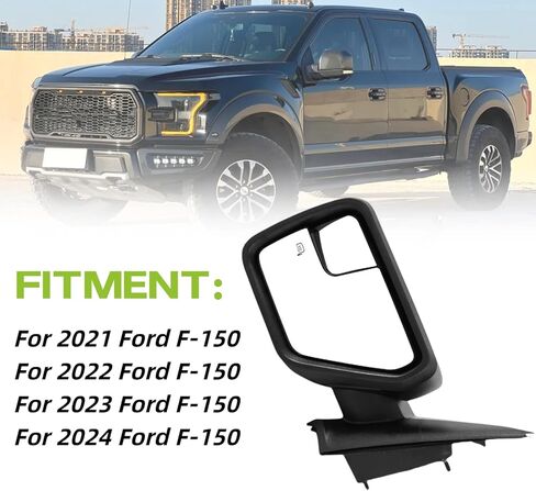 مرآة الباب الجانبي الأيسر 5 دبابيس لفورد F150 2021 2022 2023 2024 مع زجاج الطاقة الساخن وزجاج محدب استبدال ML3Z17683UA in Kuwait