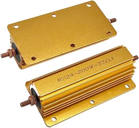 1pcs/lot 200w 300w 500w مقاوم قذيفة الألومنيوم الذهب 0.1r ~ 10k 0.5 1 2 4 6 8 10 12 15 15 30 40 50 100 150 200 300 400 500 1Kohm (200w 12 أوم) in Kuwait