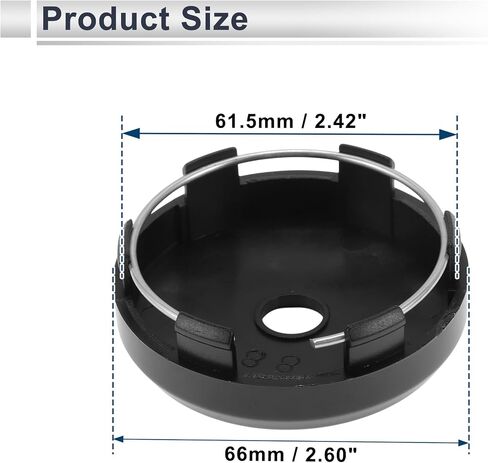 ACROPIX 4 Pcs Wheel Center Caps Hub Caps Rim Center Caps 2.42" 2.60" Wheel Caps Hubcap Center Covers Black with Blue Label Plastic 6 Clips Black in Saudi Arabia