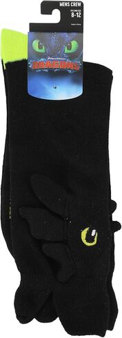 Bioworld How To Train Your Dragon Toothless Plush Character Heads Adult Black Casual Crew Socks -OSFA in Saudi Arabia