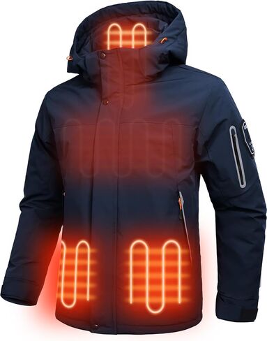 Men's Heated Jacket Winter Waterproof Ski Jacket Insulated Windproof Outdoor Heated Coat Mountain Windbreaker in Saudi Arabia