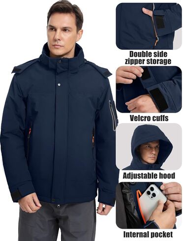 Men's Heated Jacket Winter Waterproof Ski Jacket Insulated Windproof Outdoor Heated Coat Mountain Windbreaker in Saudi Arabia