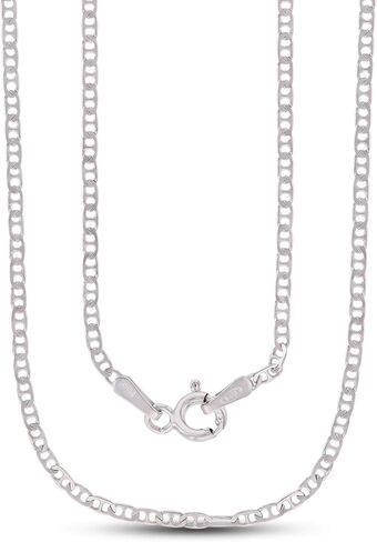 14K الذهب أو روديوم مطلي سلسلة مارينر الفضية للرجال | 1mm-13mm سميكة | صلبة 925 قلادات مارينر للرجال والنساء in Saudi Arabia