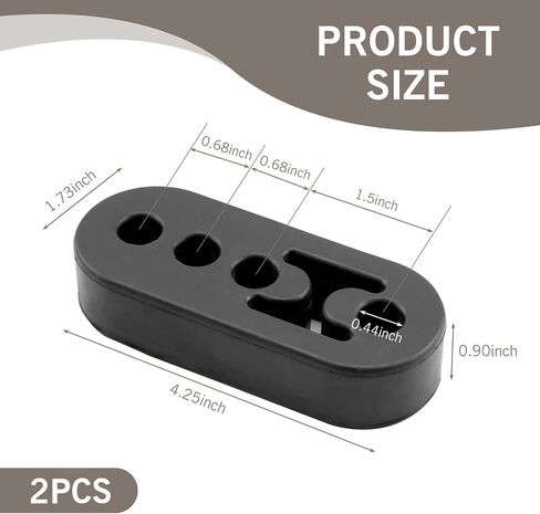 4 PCS 2 Hole Exhaust Rubber Hanger, Adjustable Exhaust Hangers Support Bracket, Vent Rubber Hanger Accessories, Universal Bushing Muffler Insulator Shock Absorber Mounting Bracket (Black) in Saudi Arabia