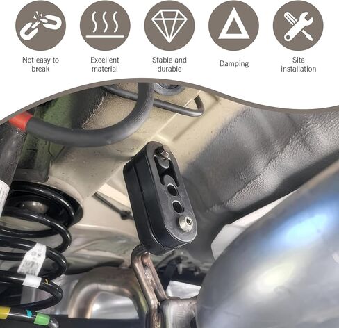 4 PCS 2 Hole Exhaust Rubber Hanger, Adjustable Exhaust Hangers Support Bracket, Vent Rubber Hanger Accessories, Universal Bushing Muffler Insulator Shock Absorber Mounting Bracket (Black) in Saudi Arabia